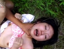 Japanese doll shows nude pussy in sexy outdoor chapter