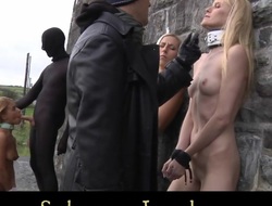 Tough Masters tortures his slave in an empty castel
